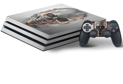Design-Skin Skull für Sony PS4 PRO Konsole + Controller