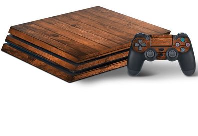 Design-Skin Wood für Sony PS4 PRO Konsole + Controller