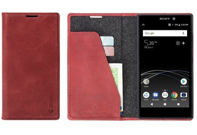 Sunne 2 Card Folio Wallet Red für Sony Xperia L2