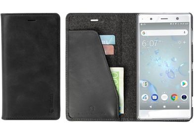 Sunne 2 Card Folio Wallet Black für Sony Xperia XZ2 Premium