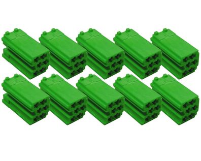 10x Mini-ISO Stecker-Gehäuse 6-Pol Grün