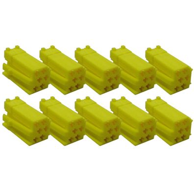 10x Mini-ISO Stecker-Gehäuse 6-Pol Gelb