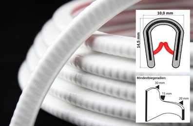 KS1-4W Kantenschutzprofil Farbe Weiß Klemmbereich 1-4 mm Maße14,5x10 mm