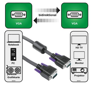 VGA Anschluss-Kabel 3m
