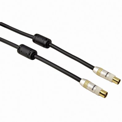 Antennen-Kabel 1,5m 85dB Filter vergoldet Schwarz