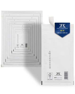 8400 Luftpolster-Versandtaschen B2 B/2 140x225mm (Außenmaß) Weiß