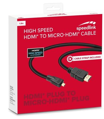 HQ High Speed HDMI auf Micro-HDMI Kabel 1,8m