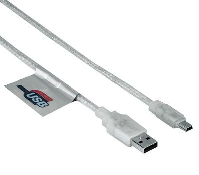 Mini-USB 2.0 Kabel 1,8m Silber