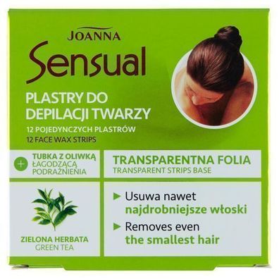 Waxstreifen-Set mit Gruentee und Olivenoel - 12 Stueck + 10 ml Gesichtscreme fuer Da
