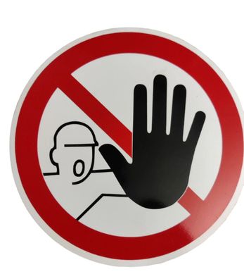 Prohibition No Access Sign Sticker (2 pcs)
