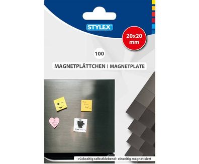 Magnetpads 20 x 20 mm 100 Stück selbstklebend magnetisiert Stylex 38174