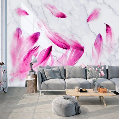 Vlies Fototapete Wandtapete Wandbilder Handbemalte Feder Marmor Kunst 9996