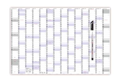 XXXL Wandkalender Special A0 2027 nass abwischbar + Folienstift (Format 120 x 80cm)