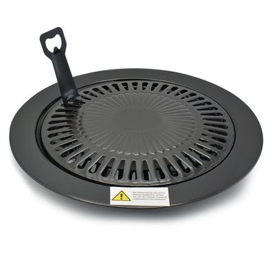 Grillaufsatz BBQ Grillplatte für Gaskocher Tischgrill Gasgrill 32cm