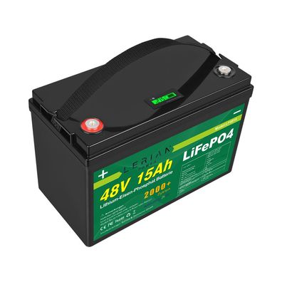 LiFePO4 Akku 48V (51,2V) 15Ah 20A Lithium-Eisenphosphat Batterie für Camping Boot