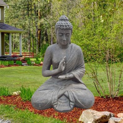 Dekorative Figur BUDDHA Protect 120cm antik-schwarz Garten Indoor Outdoor