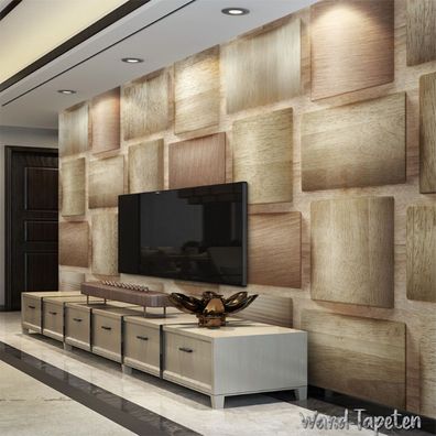 Vlies Fototapete Wandtapete Wandbilder 3D Effekt Stil mit Holzmaserung 2743