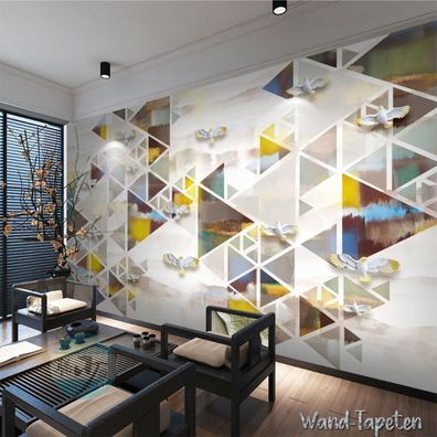 Vlies Fototapete Wandtapete Wandbilder Tuschemalerei Abstrakte Geometrie 2755