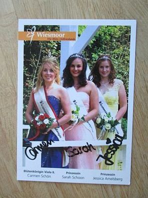 Blütenkönigin Carmen Schön & Prinzessinnen Sarah Schoon, Jessica Amelsberg Autogramme