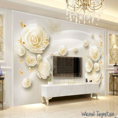 Vlies Fototapete Wandtapete Wandbilder Mode weiß Schöne Blume Einfache 2770