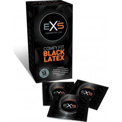 EXS Schwarze Latex-Kondome 12 Stck
