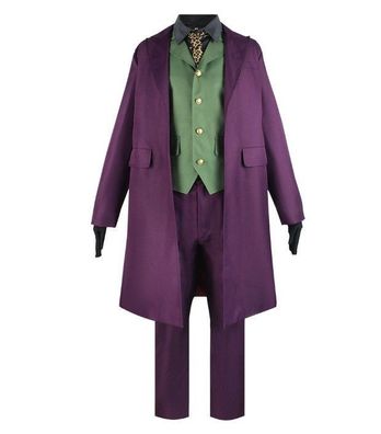 Heath Ledger Cosplay Anzug Halloween Herren Film The Dark Knight Joker Kostüm Lila Ja