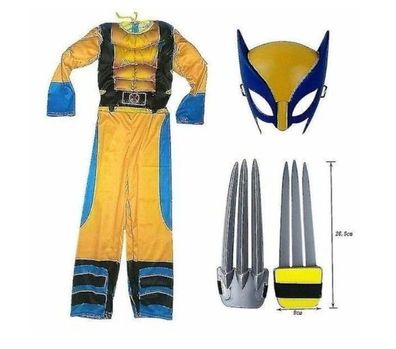 Kinder Wolverine Kostüm Junge Superheld Overall Kinder Halloween 3-teiliges