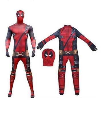 Superheld Deadpool Kostüm Erwachsene Kinder Halloween Cosplay Overall Bodysuit