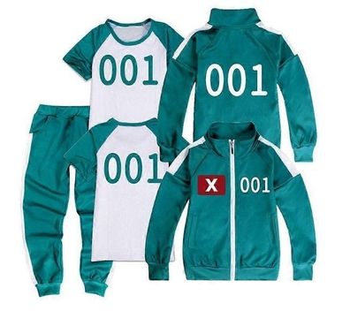 Tintenfisch Spiel 2 Spieler Cosplay Kostüm Trainingsanzug Komplettes Bekleidungsset