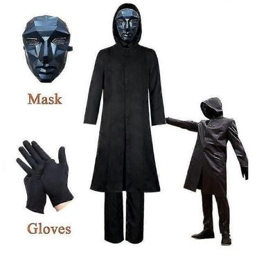 Tintenfisch Spiel Adult Style Boss Kostüm + Maske + Handschuhe
