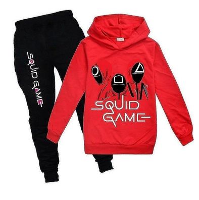 Tintenfisch Spiel Kinder Sport Trainingsanzug Set Kapuze Hoodie Hose Outfit