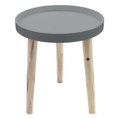 Deko Holz Tisch grau - 36x30 cm - kleiner Beistelltisch Couchtisch Sofatisch