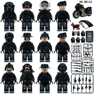 Armee 12 Soldaten Bausteine US-Army Fallschirm Militär Cobi Blue Brixx kompatibel