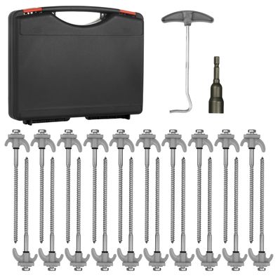 Moritz 20 Zeltheringe Schraubheringe 20,5 cm Stahl Camping im Koffer mit Steckschl