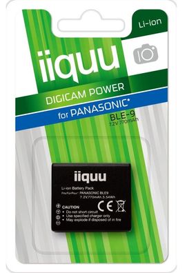 iiquu Li-Ion Akku ähnl. Panasonic DMW-BLE-9 etc