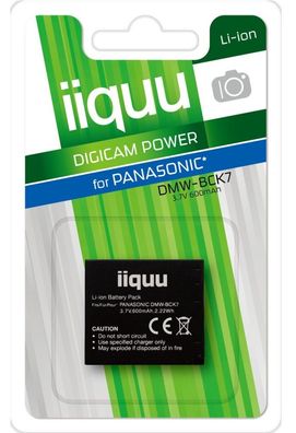 iiquu Li-Ion Akku ähnl. Panasonic DMW-BCK7 etc