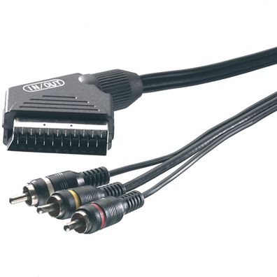 Scart-Kabel - 3x Cinch IN/OUT Schalter
