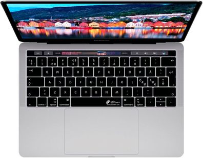 Tastatur Cover Skandinavisch Schwarz für MacBook Pro 13"/15" ab 2016