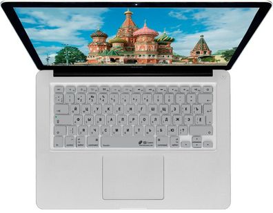 Tastatur Cover Russisch Silber für MacBook Pro/Air