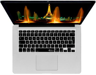 Tastatur Cover Französisch Schwarz für MacBook Pro/Air