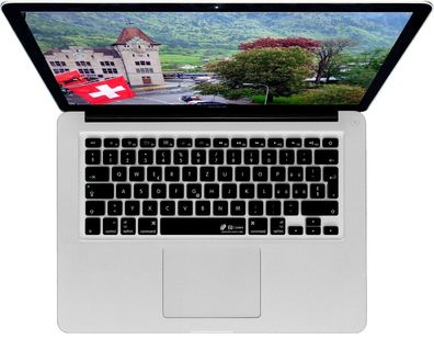 Tastatur Cover Schweiz Schwarz für MacBook Pro/Air
