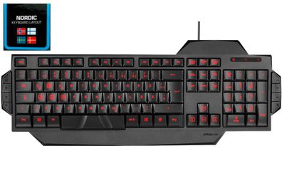RAPAX Gaming Tastatur Schwarz Nordic Layout