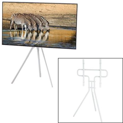 TV-Ständer Staffelei-Design Weiß bis 75"