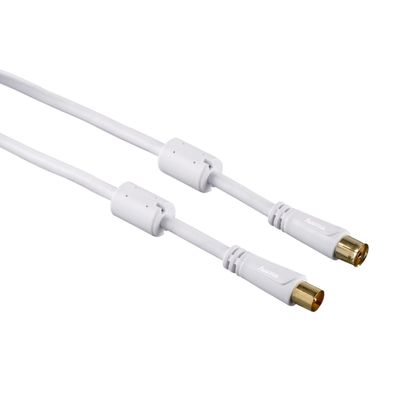 Antennen-Kabel 15m 100dB Filter vergoldet Weiß
