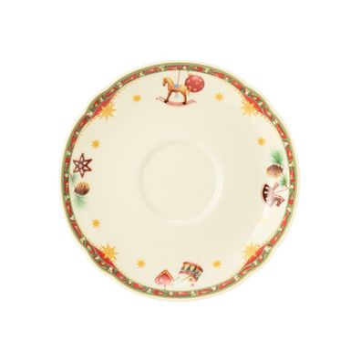 6 x Kombi-Untertasse 15 cm - Seltmann Weiden Marieluise Weihnachtsnostalgie