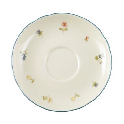 6 x Kombi-Untertasse 15 cm - Seltmann Weiden Marieluise elfenbein Streublume 30308