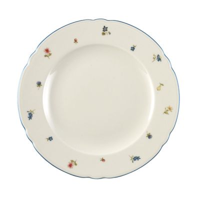 6 x Speiseteller rund 25 cm - Seltmann Weiden Marieluise elfenbein Streublume 30308