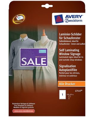 20x Selbstklebende Laminier-Schilder A4 170x257mm