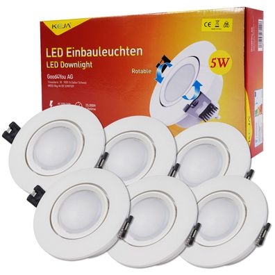 6x LED Einbauleuchten