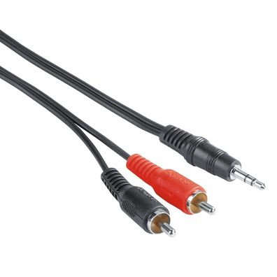 Audio-Kabel 5m 3,5-mm-Klinken-Stecker - 2 Cinch-Stecker